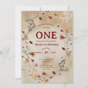 kühne rustikale Wildblume Floral Baby Geburtstag Einladung