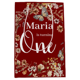 kühne rustikale Wildblume Floral Baby Geburtstag Mittlere Geschenktüte