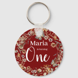 kühne rustikale Wildblume Floral Baby Geburtstag Schlüsselanhänger