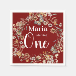 kühne rustikale Wildblume Floral Baby Geburtstag Serviette