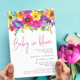 kühne Sommer-Blume Baby in Bloom Baby-Dusche Einladung