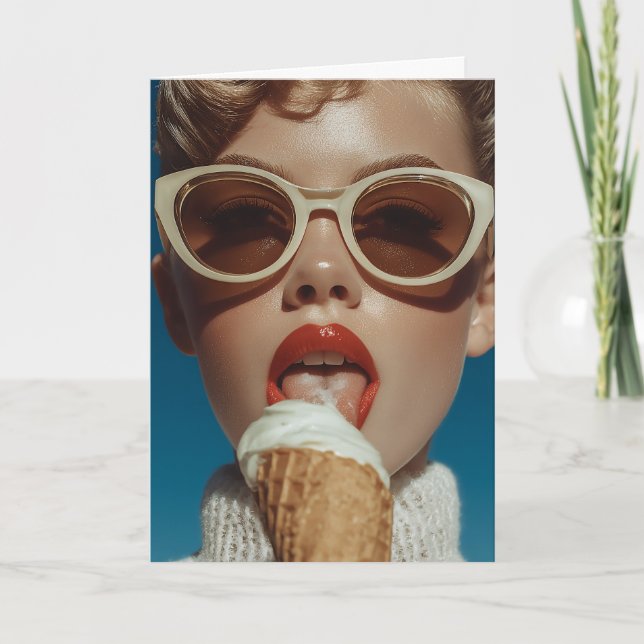 kühne Sommereiscreme-Stil Einladung (Vorderseite)