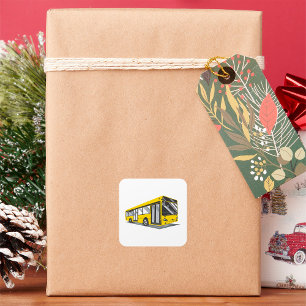 kühne Stadtbusse Quadratischer Aufkleber