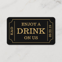 Kühne Ticketstil "Enjoy a drink on us" Vorlage