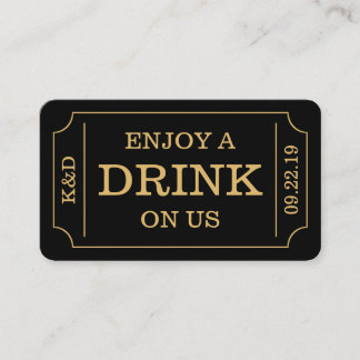 Kühne Ticketstil "Enjoy a drink on us" Vorlage