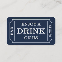 Kühne Ticketstil "Enjoy a drink on us" Vorlage