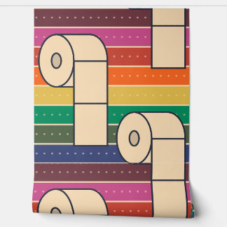 Kühne Toilettenrollen auf Regenbogenstreifen Tapete