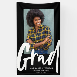 Kühne trendige Grau Schwarz-Weiß-Abschluss Banner