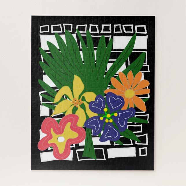 Kühne tropische Blumenkunst Puzzle (Vertikal)