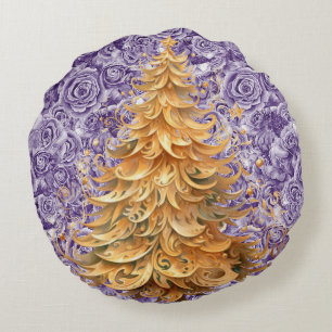 kühne tropische Weihnachten auf Rose Rundkissen Rundes Kissen