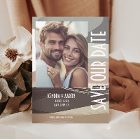 Kühne und Edgy Brown Olive Wedding Save the Date