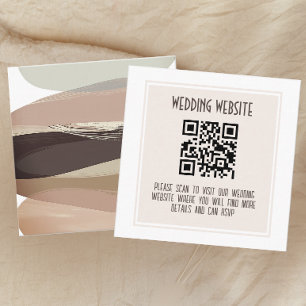 kühne und Edgy Dark Brown Wedding QR Code Begleitkarte