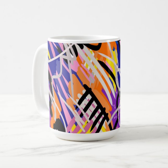 Kühne und expressive Abstrakte Kunst Kaffeetasse (Vorderseite Links)