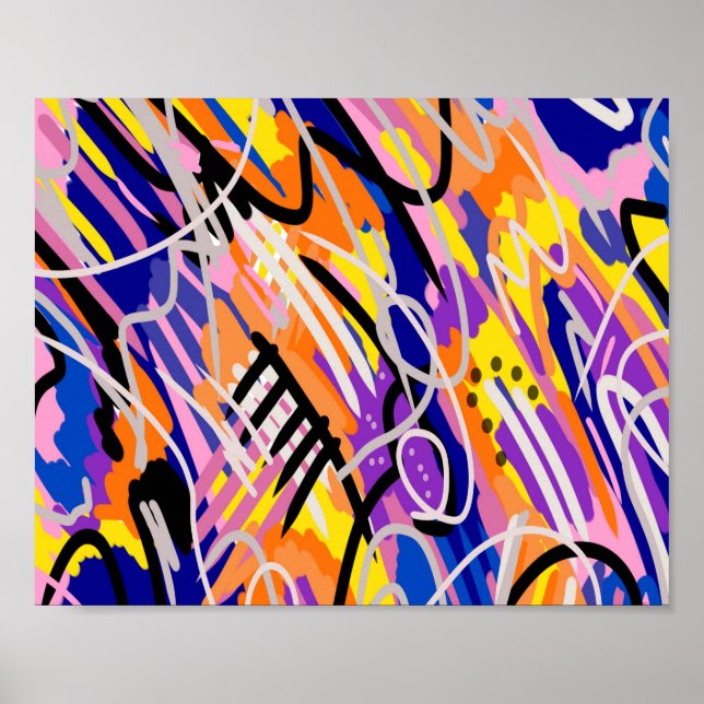 Kühne und expressive Abstrakte Kunst Poster (Vorne)