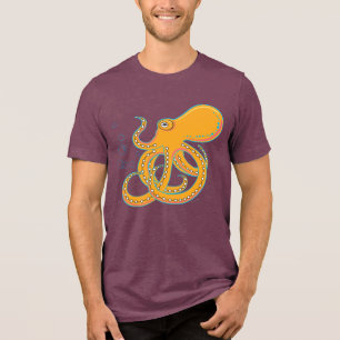 Kühne und funky Oktopus-Kunst Tri-Blend Shirt