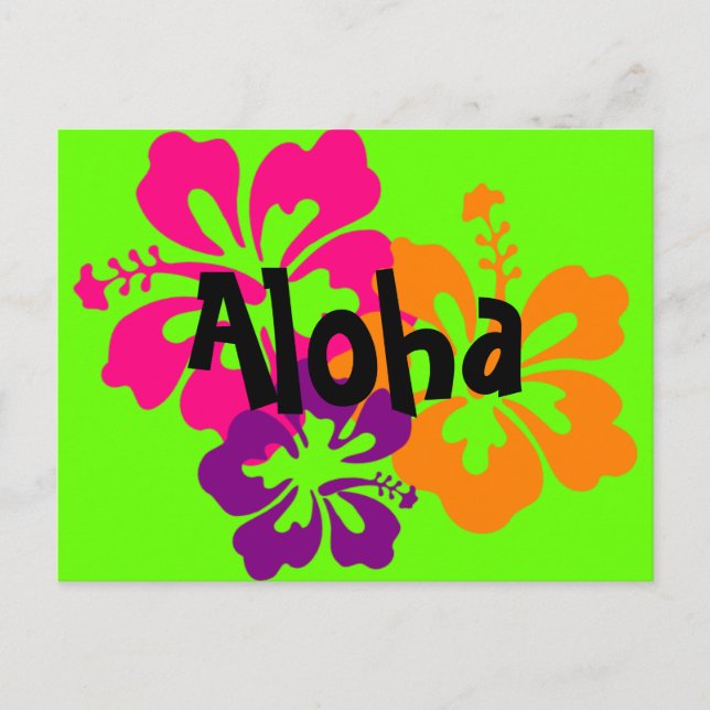 kühne und helle hawaiianische Blume Postkarte (Vorderseite)