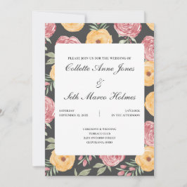 kühne und helle Rose Einladung Hochzeit 2