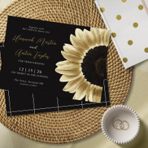 Kühne und moderne schwarze goldene Sonnenblumen-Ei