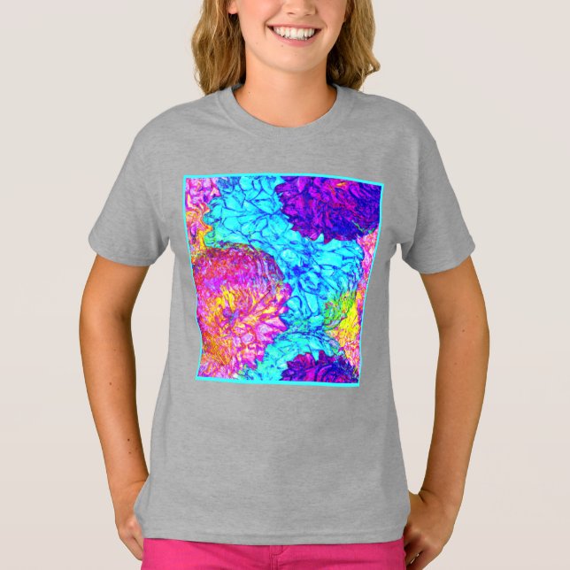 Kühne und schöne Blumenmuster Kunst T-Shirt (Vorderseite)