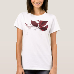 Kühne und schöne rote abstrakte Blätter Modekunst T-Shirt
