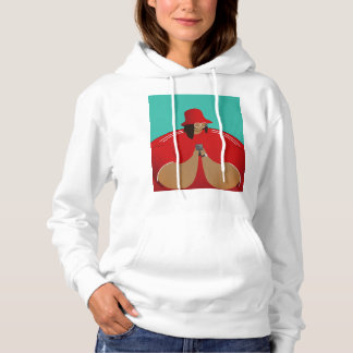 Kühne und stilvolle Girl in Rot Hoodie