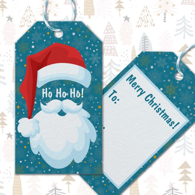 kühne Weihnachtsfeierlichkeiten Geschenkanhänger (Bold Santa Customizable Christmas Gift Tag)