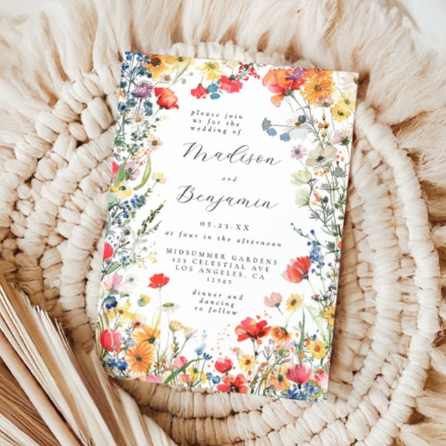 kühne Wildblume Hochzeit Einladung (Von Creator hochgeladen)