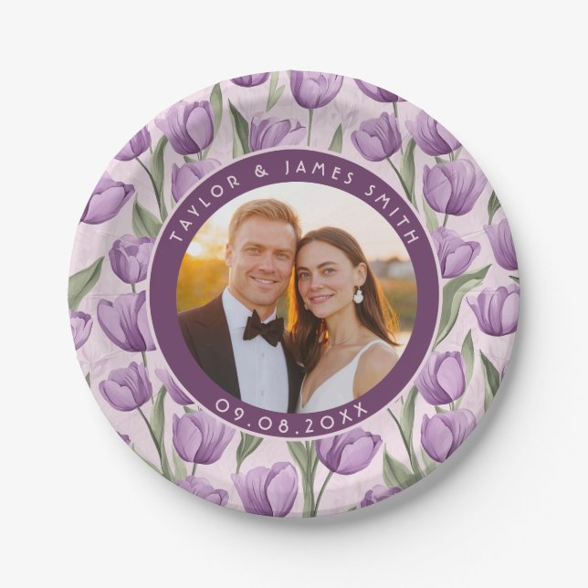 Kühne Wildblume Tulip Teller für Danke Geschenke (Vorderseite)