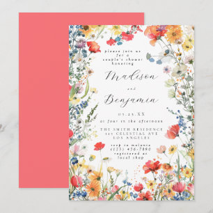 Kühne Wildblumen-Hochzeitdusche Einladung