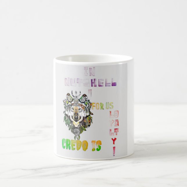 Kühne Wolf Design Coffee Cup. Trauzeugengeschenke Verwandlungstasse (Mittel)