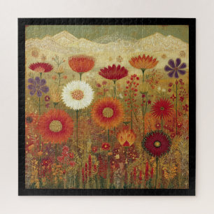 Kühne Wüstenwildblumen-Gebirgsblüten Puzzle