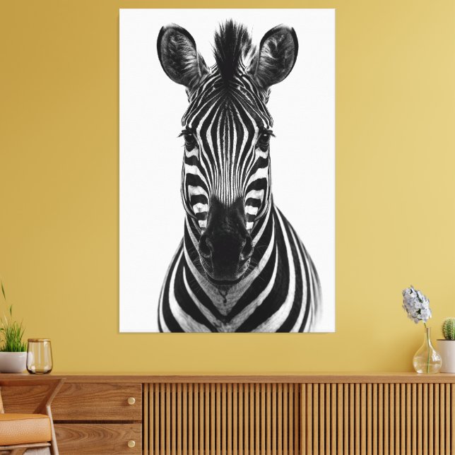 Kühne Zebra Schwarz Weiß Leinwanddruck (Insitu (Wohnzimmer))