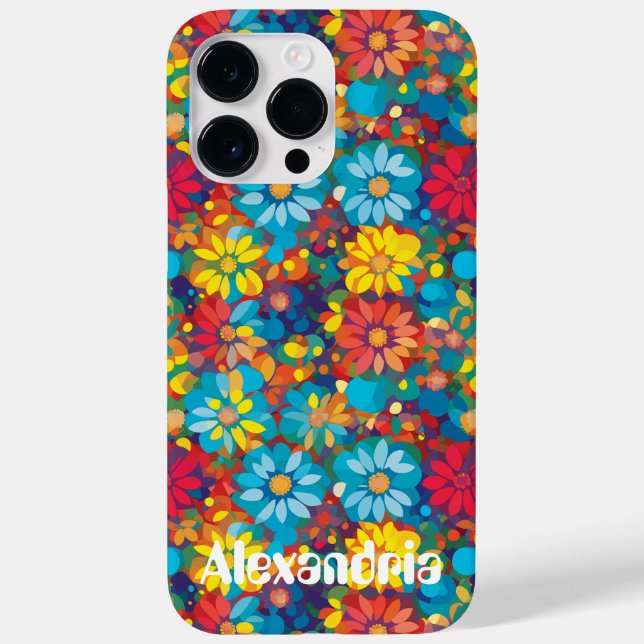 Kühne zeitgenössische florale Muster Vibrant Daisi Case-Mate iPhone Hülle (Rückseite)