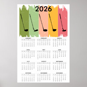 Kühner 2026 Golf-Kalender Poster