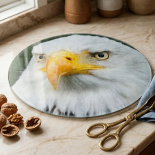 Kühner Adlerkopf rund dekorativ Schneidebrett