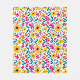 Kühner Blumen-Kunstdruck  Fleecedecke