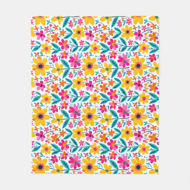 Kühner Blumen-Kunstdruck  Fleecedecke (Vorderseite)