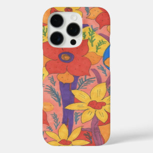 Kühner Bohemian Orange-Gartenprint iPhone 16 Pro Hülle
