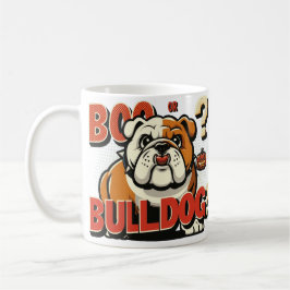 Kühner Bulldog Pop Art: Boo oder Bulldog? Abbildun Kaffeetasse