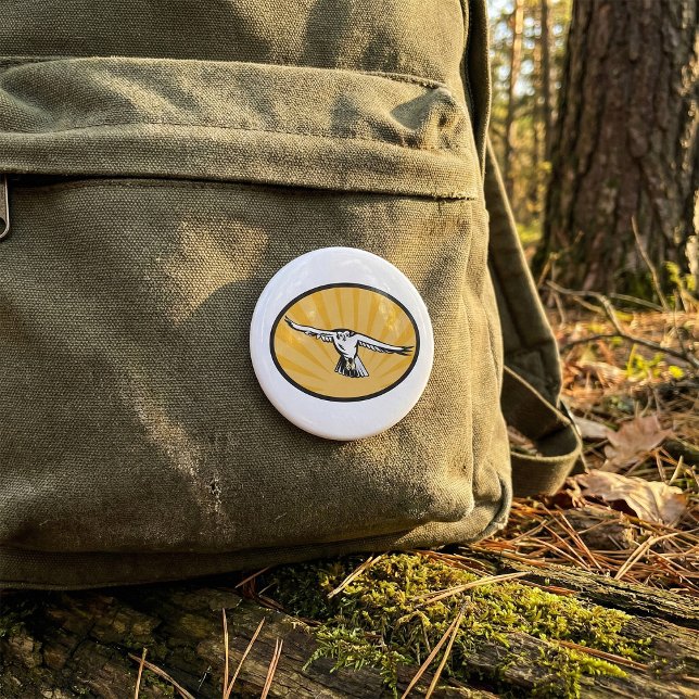 Kühner Falke, kühner Raubvogel Button (Von Creator hochgeladen)