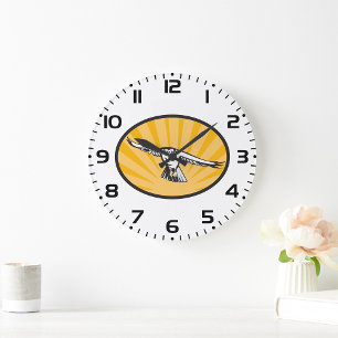 Kühner Falke, kühner Raubvogel Große Wanduhr