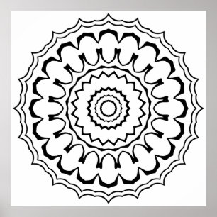 Kühner gerillter Ring-Mandala mit geschichteten We Poster