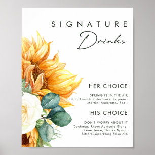 Kühner Land Sonnenblume   Signature-Drinks-Schild Poster