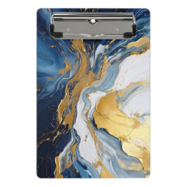 Kühner Lavastrom in Gold und Blau Mini Klemmbrett