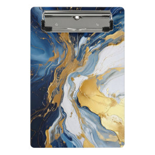 Kühner Lavastrom in Gold und Blau Mini Klemmbrett