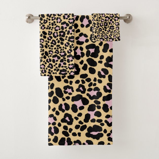 Kühner Leopard-Tierdruck Glam 1 Badhandtuch Set (Insitu)