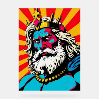 Kühner Pop Art Zeus - farbenfrohe griechische Gott Acrylschild