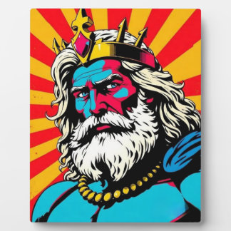 Kühner Pop Art Zeus - farbenfrohe griechische Gott Fotoplatte