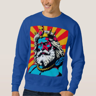 Kühner Pop Art Zeus - farbenfrohe griechische Gott Sweatshirt