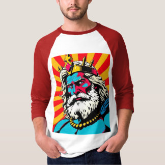 Kühner Pop Art Zeus - farbenfrohe griechische Gott T-Shirt